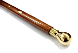 Bastón de madera marrón, madera de Sheesham con detalles de latón, Morning Wooden - Product Image 3