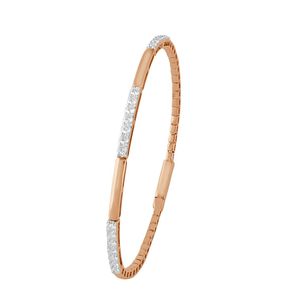 Bracelet en or rose serti de diamants 0,82 ct, taille ronde, sertissage en canal, bijoux classiques à maillons pour femmes, à porter au quotidien - Product Image 3