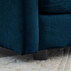 Divano componibile a U in ciniglia blu, reversibile, con pouf extra, comodo e ampio per il soggiorno - Product Image 5