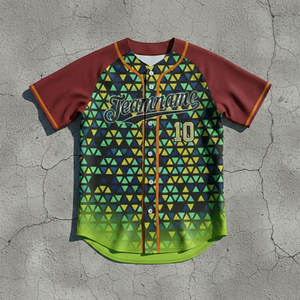 ชุดเบสบอลแบบกำหนดเอง ผ้าโพลีเอสเตอร์ ชุดยูนิฟอร์มเบสบอลแบบซับลิเมชั่น ราคาถูก เสื้อซอฟต์บอลและกางเกงสำหรับผู้ชาย แห้งเร็ว ชุด 2 ชิ้น - Product Image 6