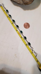 Natural Green Onyx 925 Sterling Silver <b>Adjustable</b> <b>Bracelet</b> 7-8 Inch Handmade Gemstone Jewelry Boho <b>Bracelet</b> For Unisex - Product Image 2