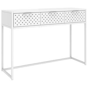 Table console rectangulaire moyenne en acier blanc - Product Image 2