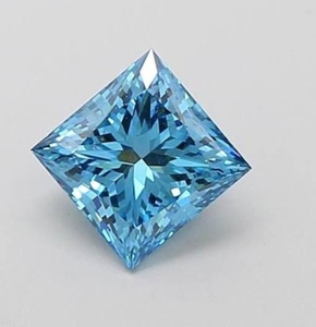 Diamant de laboratoire bleu vif taille princesse, certifié IGI, pierre CVD non montée pour la fabrication de bijoux - Product Image 1