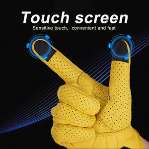Guantes de Motociclismo de Cuero de Alta Calidad con Protección para Carreras, Pantalla Táctil y Agarre Mejorado para Deportes de Moto - Product Image 6