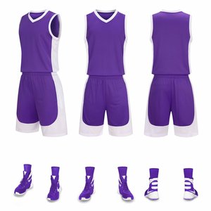 Men's White <b>Navy</b> Basketball Jersey Set Sleeveless Tank <b>Top</b> Shorts 100% Polyester Moisture Wicking Elastic Waist Athletic Fit - Product Image 4