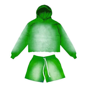 Conjuntos de Ropa de Verano para Hombre, Elegantes y Cómodos, Sudaderas y Pantalones Cortos con Estampado Desgastado por el Sol, Ideales para un Look Lavado con Spray - Product Image 3