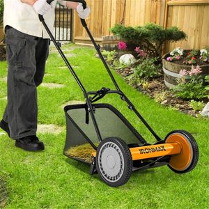 Orange 16-Inch <b>Push</b> Lawn <b>Mower</b> with Grass Catcher Bag - Product Image 1
