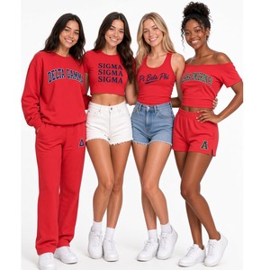 Collection de vêtements personnalisés pour femmes Greek Life : Ensemble sweat-shirt, crop top, débardeur et short sur mesure pour sororité - Product Image 2