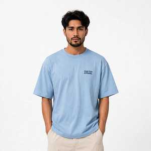 เสื้อยืดโอเวอร์ไซส์สีฟ้าอ่อนพิมพ์ลายสกรีนผ้าไหมแขนสั้นสำหรับผู้ชาย ยี่ห้อ Oneten Apparel ป้องกันรอยยับ คอกลม สไตล์สตรีทแวร์ - Product Image 4