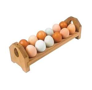 Support à œufs en bois pour comptoir, plateaux de rangement empilables pour œufs frais, organisateur rustique pour œufs farcis, conteneur à œufs - Product Image 1