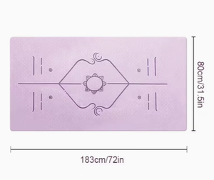 Tapis de yoga violet avec motif soleil et lune 183 cm x 80 cm pour l'entraînement à domicile - Product Image 1