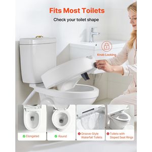 Sedile WC rialzato con capacità di 350 libbre e altezza di sollevamento di 5 pollici, rialzo per WC con apertura allargata per anziani - Product Image 3
