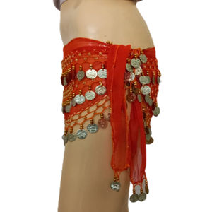 Pañuelo de cadera para danza del vientre, falda de danza del vientre con monedas brillantes, equipo de disfraz de baile, EE. UU. - Product Image 4