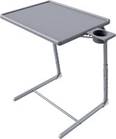 Support de tasse à café et à thé réglable en hauteur sur 6 niveaux, réglages d'angle, plateau de table pliable en plastique portable pour le dîner devant la télévision