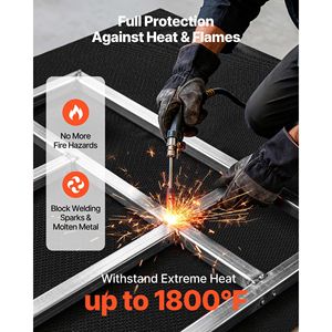 Rotolo di Coperta per Saldatura in Fibra di Vetro Rivestita in Silicone 5 X 150 FT, Resistente al Calore fino a 1800 Fahrenheit, Misura Protettiva di Sicurezza - Product Image 2