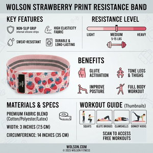 Bande de résistance en tissu polyester Wolson Industry, haute résistance, antidérapante, pour l'entraînement musculaire et les exercices de mobilité - Product Image 4