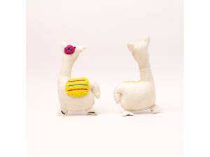 Adorno de lana de fieltro de lama, hecho a mano, cosido, decoración colgante de animal, juguete móvil de lama, decoración para árbol de Navidad, venta al por mayor a granel - Product Image 6