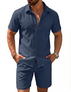 Solid Pattern plus Two-Piece Summer Suit for Office Party Wear Custom Logo Design High Street Style slim fit half sleeve <b>set</b> - Product Image 1