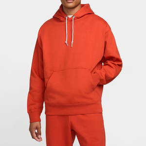 <b>Men</b> Hooded Sweatshirt Solid <b>Red</b> Cotton Fleece Casual Oversized Fit Autumn Style Fashion <b>Hoodie</b> - Product Image 1