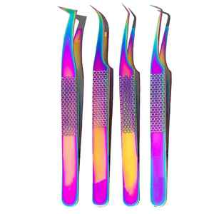 Pince à épiler pour extensions de cils en acier inoxydable anti-magnétique de 120 mm de haute qualité fabriquée au Pakistan, marque privée - Product Image 1