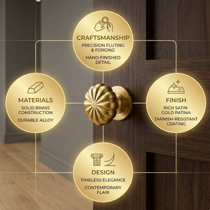 โซลาร่า บลูมลูกบิดประตูทองเหลืองโบราณ ลูกบิดลิ้นชักตู้ทรงกลมลายดอกไม้สีทอง | อุปกรณ์ตกแต่งหรูหราสำหรับตู้และตู้เสื้อผ้า - Product Image 5