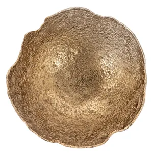Ensemble de bols décoratifs en métal faits à la main, forme irrégulière, incrustation dorée, design Wabi Sabi ZE-3262Z - Product Image 4