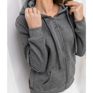 Custom <b>Dark</b> Charcoal <b>Grey</b> Full Zip Fleece <b>Hoodie</b> Wholesale Slim Fit Zipper Jacket - Product Image 5