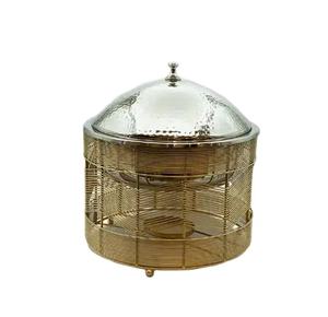 Marmite en métal Design traditionnel fait à la main Vente en gros Réchauffeur d'aliments fantaisie Casserole en métal fantaisie de table décorative pour mariage - Product Image 1