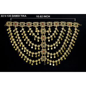 Épingle à cheveux Damdi Tikka traditionnelle plaquée or pour femmes, bijoux de cheveux ethniques pour la danse classique, qualité d'exportation en gros - Product Image 4