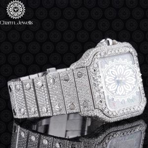 Charm_Jewells Luxury Women's Stainless Steel <b>Watch</b> Rectangle Case 34mm Analog <b>Mechanical</b> Movement Sapphire Crystal Diamond Bezel - Product Image 4