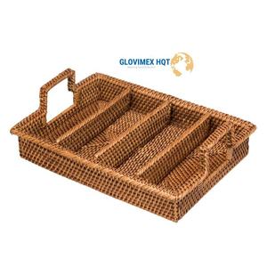 Plateaux de rangement en rotin en bambou, nouveau Style, pour articles, séparateur de rotin avec poignée pour cuisine et salle de bains, fabriqué au Vietnam, collection - Product Image 6