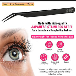 Best Eyelash Extension Tweezers Volume Lash Tweezers 45° 60° 90° Fiber Tip Curved Isolation Tweezers Stainless Steel Tool - Product Image 4