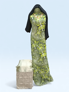 Conjunto completo ecológico de tela slub alemana para Dirac con chal a juego |   Vestido Tradicional de Lujo para Niñas para Bodas y Ocasiones Especiales - Product Image 4