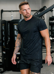 T-shirt de compression pour homme, coupe ample, manches courtes, vêtements de sport athlétiques, respirant, séchage rapide, extensible, 100 % polyester - Product Image 6