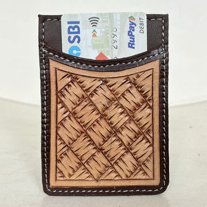กระเป๋าใส่บัตรหนังวัวแท้ที่ใส่บัตรแบบพกพาสำหรับทุกเพศทำจากหนังวัวแท้ - Product Image 4