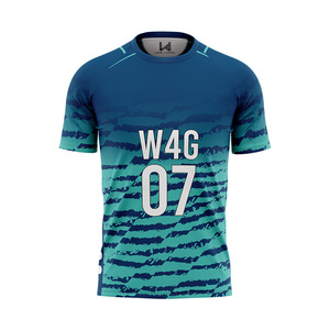 Camiseta de Fútbol Personalizada con Nombre de Equipo, Sublimada, Ecológica, Transpirable, de Secado Rápido, Ligera, 100% Poliéster Elástico - Product Image 1