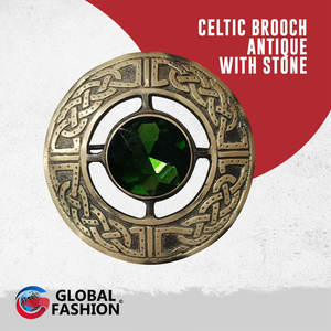 Broche para Kilt de Hombre con Piedras, Diseño Escocés a Cuadros, Estilo Celta, Chapado Antiguo, Joyería Vintage, Venta al por Mayor Personalizada 2026 - Product Image 2