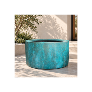 Maceta de Fibra de Vidrio Rústica Personalizada para Exteriores con Acabado Efecto Arcilla Natural, Maceta Decorativa para Diseño de Jardín Moderno - Product Image 1
