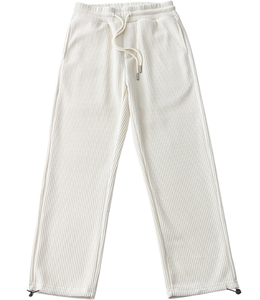 <b>Men's</b> Black Corduroy Pants Drawstring <b>Elastic</b> <b>Waist</b> Casual Straight Wide Leg <b>Trousers</b> - Product Image 3