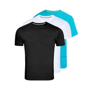 Camisetas Casuales de Algodón y Bambú Transpirables de Manga Corta con Cuello Redondo para Hombre, Lisas, Personalizables al por Mayor, en Blanco y Negro - Product Image 1