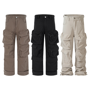Pantalon en toile robuste pour hommes, vêtements de travail professionnels, pantalon utilitaire, poches multifonctions pour outils, coutures triples renforcées - Product Image 1