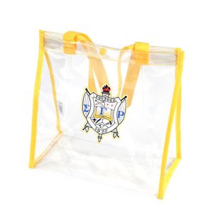 White Sigma Gamma Rho <b>Clear</b> Tote <b>Bag</b> Greek Sorority Letter Transparent Shoulder Handbag Women Campus Stadium Carry <b>Bag</b> Custom - Product Image 1