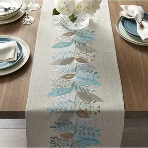 Caminos de Mesa de Lino Bordados Clásicos para una Cena Elegante y Decoración Rústica del Hogar, Suministro al por Mayor - Product Image 4