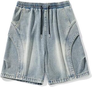 กางเกงยีนส์ขาสั้นทรงตรงสไตล์ลำลองสำหรับผู้ชาย รุ่น 2026 ฤดูใบไม้ผลิ/ฤดูร้อน ทรงหลวม สไตล์วินเทจ สตรีทแวร์ - Product Image 1