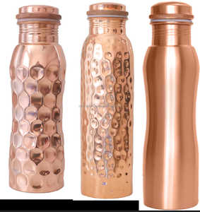 Metal Best Selling Supply Portable <b>1Ltr</b> Copper <b>Water</b> <b>Bottle</b> for Adults Custom Logo Portable Drinking Health Safety <b>water</b> <b>bottle</b> - Product Image 1