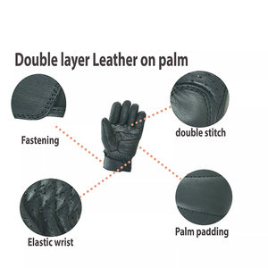 ถุงมือขี่มอเตอร์ไซค์หนังวัวแท้กันลมกันน้ำสำหรับฤดูหนาวแบบ unisex รุ่นใหม่ - Product Image 5