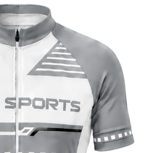Customized Grey <b>White</b> <b>Cycling</b> <b>Jersey</b> Short Sleeve Zip Front Road Bike Shirt Lightweight Breathable Performance <b>Cycling</b> Wear - Product Image 4