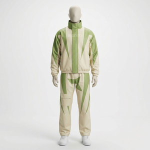 Conjunto Deportivo Unisex Reddito con Estampado Geométrico 2 en 1, Cierre Frontal Completo, Estilo Urbano, Transpirable, 100% Nailon, para Adultos, Corte Regular - Product Image 1