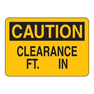 Panneau de signalisation de hauteur de dégagement en pieds/pouces, pliable, en PVC haute visibilité, pour la sécurité industrielle - Product Image 1