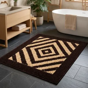 Alfombra de Entrada Lavable de Microfibra Tejida con Diseño de Objetivo en Color Café Beige, 1200 GSM, para Hogares, Dormitorios, Salas de Estar y Oficinas - Product Image 2